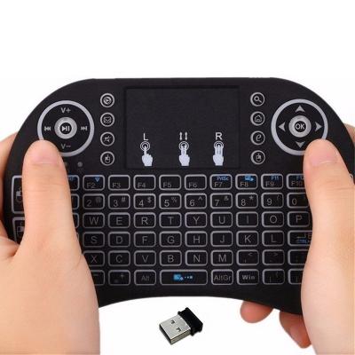 China 7 Colors Backlit Wireless Mini Keyboard i8 Touchpad 2.4G Wireless Air Fly Mouse Main Panel For Android TV Box for sale