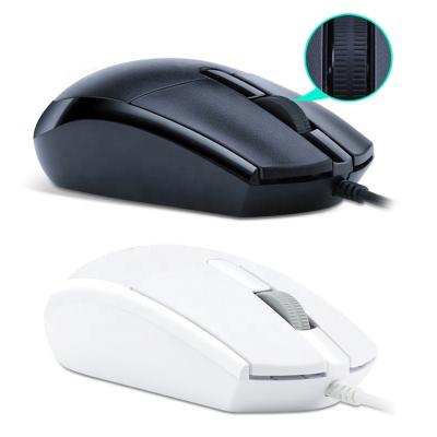 China Cheapest 3D Black Color Computer White Mouse Desktop Laptop Wired USB Cable Optical Mouse For Home Office for sale