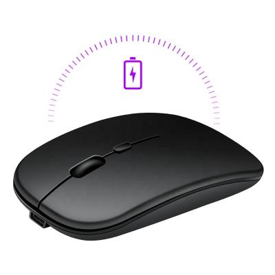 China Mini New 600mAH Rechargeable Slim Lightweight Mouse Wireless Blutooth Dual Mode Charging Mouse For Laptop Computer for sale