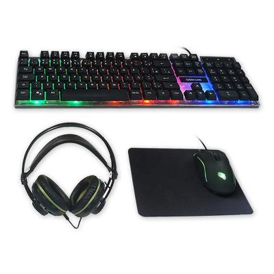 China For Gaming Wholesale 4 in 1 RGB Wired Ergonomic Gaming Keyboard and Mouse Combo for Computer for sale