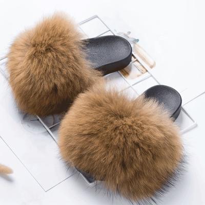 China Black Anti-slippery Fur Slippers Fashion Slipper Heel PVC Fur Slippers for sale