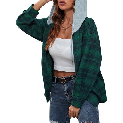 China Custom Reversible Women's Blouse Plaid Shirt Long Sleeve Autumn Women's Clothing With Slim Hoodies Jacket for sale