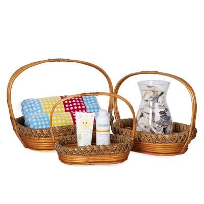 China 2021 viable new good quality wicker basket picnic basket wicker basket for gift baskets for sale