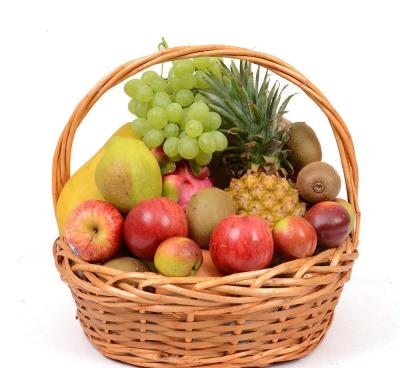 China China Suppliers Wholesale Cheap Handmade Oval Empty Wicker Fruit Basket Gift Basket With Handle for sale