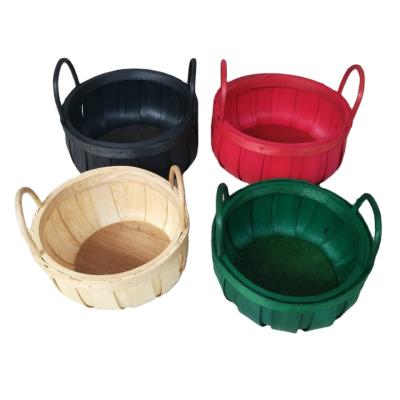 China China Woodclip Storage Basket Natural Weave Wooden Basket With Handle for sale