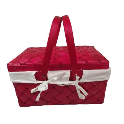 China International Market Viable Cheap Price Wooden Picnic Basket Gift Basket for sale