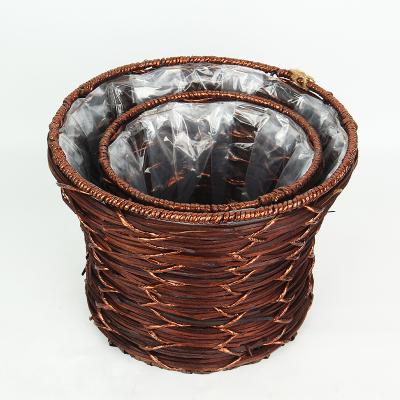 China China factory hot sale outdoor home decoration natural wicker planter pot for sale