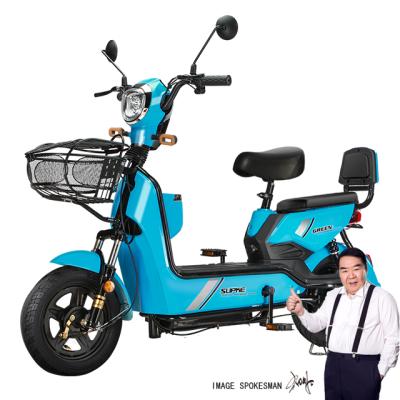 China Steel 12A48V lead-acid battery front and rear double shock absorption electric bike for sale