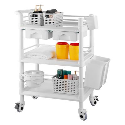 China Assemble Professional ABS Plastic Trolley Trolley Supplier Kitchen Rack Medical Trolley for sale