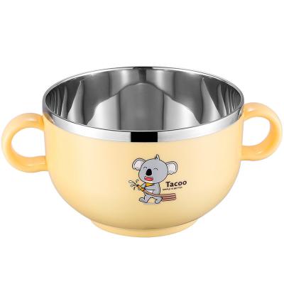 China Contemporary Wholesale Stainless Steel bowl cartoon colorful bowl children product plastic kid bowl for baby for sale