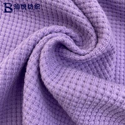 China Eco-friendly 300Gsm Knitted  Organic Cotton Waffle Fabric For Clothing for sale