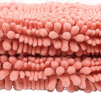 China In Roll Microfiber Mop Fabric Chenille Polyester Blanket Shaggy Cloth Te koop