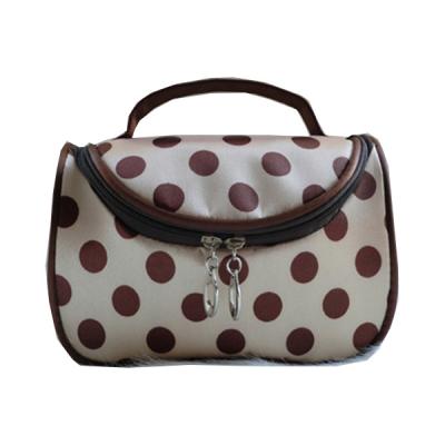 China Custommizable Reusable Travel Cosmetic Bags And Cases with Dots Printed for sale