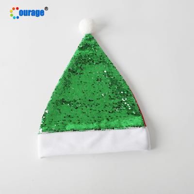 China Custom made private Christmas hat decoration sublimation logo sequin Christmas magic hat for transfer printing for sale