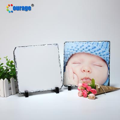 China China Souvenir Gift Sublimation Rock Slate Photo Frame Set 20*20cm for sale