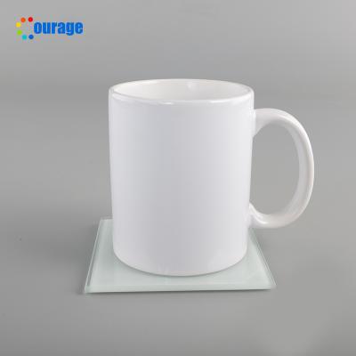 China 10*10cm square blank sublimation stocked glass coaster for heat press BL-17A for sale