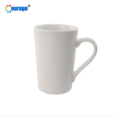 China Viable White Ceramic Sublimation Cups Empty Cone Coffee Mug for sale