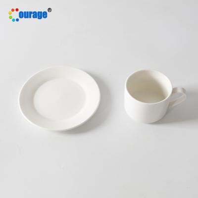 China Viable Blank White Coated Mugs Ceramic Coffee Mugs Sublimation Mug With Tray for sale