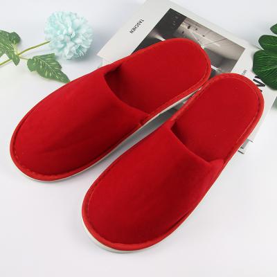 China Red Soft Unique Cotton Bride High Quality Wedding Slippers For Hotel Amenities for sale