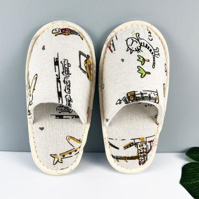 China Hot Selling White Cotton Velvet Hotel Children's Amenities Quality Canvas Hotel Slippers for sale