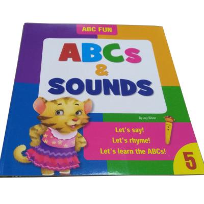 China English Sound Casting Paper Kids Book With Talking Pen For Learning ABC for sale