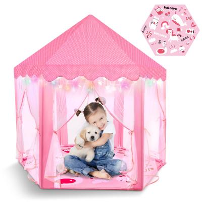 China YF-W1113-P Soft Toy Factory Indoor Outdoor Pink Princess Tent Kids Playhouse Kids Play Tent Kids Castle Tent for sale