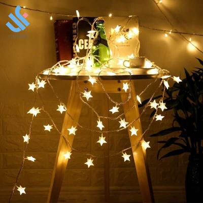 China YF-Y10103 6M Plastic+metal Star Shaped Led Fairy String Lights 40 LED Christmas Party Decoration Lamp Star LED String Lights for sale