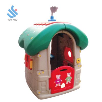 China YF-9007 Indoor Outdoor Playground Kindergarten Amusement Park Plastic Kids Play Castle Mushroom Plastic Playhouse For Children for sale