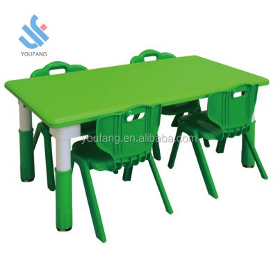 China YF-01017C Hot Selling Children's Size Children's Plastic Study Table Large Desk Plastic Preschool Rectangle Game Table for sale