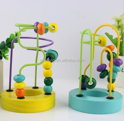 China Educational Wooden Toys String Beads Play Maze Mini Maze Wooden Maze Toy Kid Maze Wire Carrying Bead Maze Game for sale