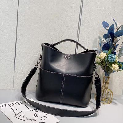 China 2021 Vintage Fashion Women's Designer Handbags Tote Purses Shoulder Bucket Bags Fashionable High Quality Leather Handbag for sale