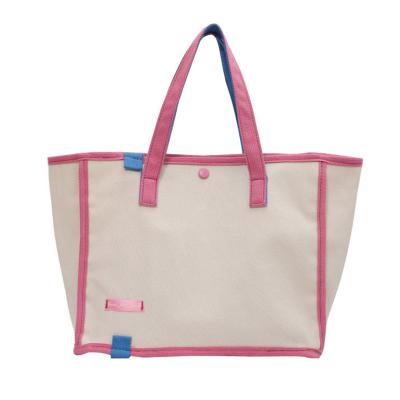 China Fashion Color Canvas Tote Bag Eco Shopping Bag Large Capacity Daily Plaid For Women Female Customer Bag for sale