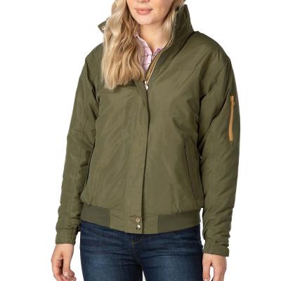 China OEM ODM Women Clothing Bomber Jacket Cotton Padded Flight Jacket Army Green Thick Waterproof Pilot Coat for sale