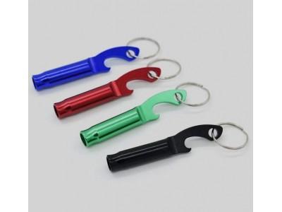 China Promo Aluminum Whistle Keychain Bottle Op,Custom cheap promotion gift anodized aluminum fish bone beer bottle opener key for sale