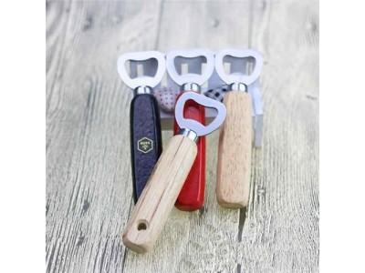 China Wooden Handle Stainless Steel Beer Bottle Opener,Unique wooden handle staineless steel beer bottle opener, printed logo for sale