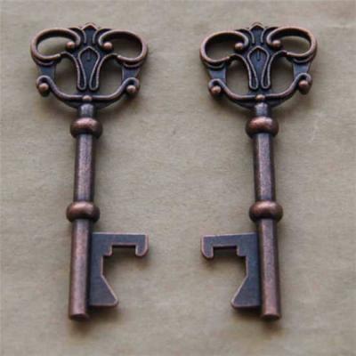 China Die casting antique key shape beer bottle opener, innovative wedding favor, cheap promotion gift, bronze / copper coatin for sale