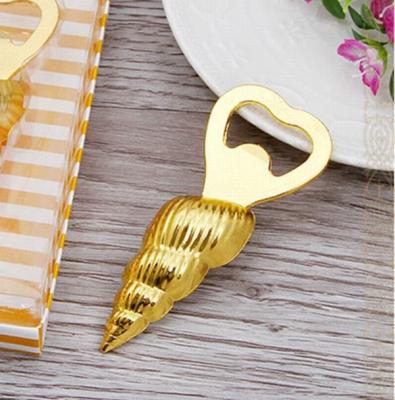 China Cool Innovative wholesale wedding favor, fancy gift, copper plating whelk shape beer bottle opener, marine bottle opener for sale