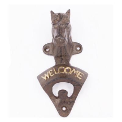 China Popular Design Die Casting Zinc Alloy Debossed Logo Folk Art Wecome Bar Horse Wall-mounted Beer Bottle Opener for sale