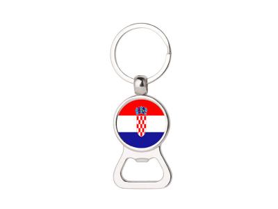 China Custom cheap promotion gift personalized national holiday color printed country flag logo bottle opener key ring, for sale