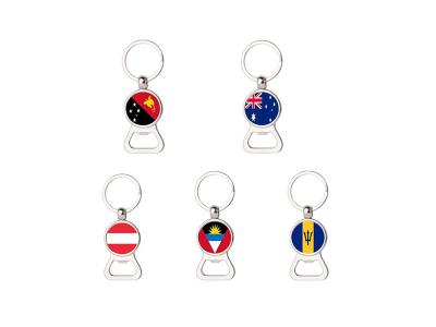 China Custom personalized national holiday promotion printed country flag logo bottle opener key ring, for sale