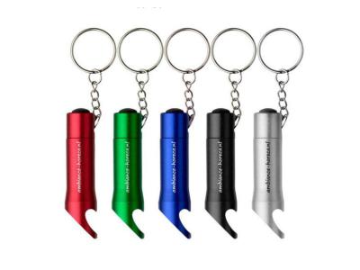 China Custom popular cheap personalized promotion gift anodized small led keychain light beer bottle opener key ring for sale