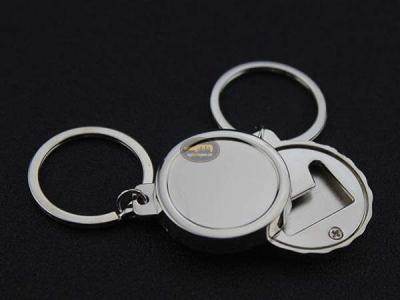 China Cheap Promotion Gift Zinc Alloy Bottle Cap Shape Blank Logo Engraved Key Ring Bottle Opener for sale