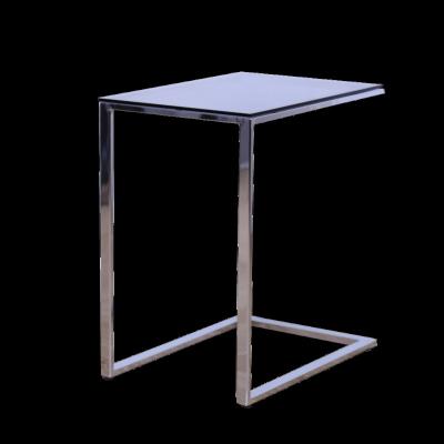 China Classic Design Adjustable Top (Height) Metal Snack Table Wooden Laptop Table Snack Table With Metal Leg for sale