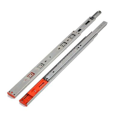 China 3 Fold+Full Extension OEM ODM Kitchen Cupboard Drawer Slide Guides Close Stainless Steel Push Ball Bearing Open Drawer Slide for sale