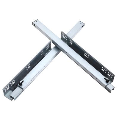 China 3 Fold+Full Extension OEM ODM Telescopic 3 Fold Full Extension Channel 45mm Undermount Soft Narrow Drawer Slide for sale