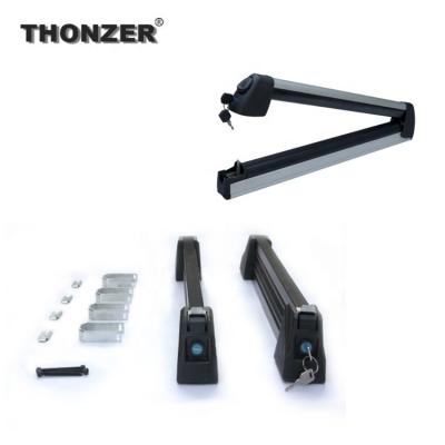 Chine THONZER Universal Car Roof Rack Winter Universal Ski Double Snowboard Roof Aluminum Alloy with Lock Extended à vendre