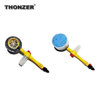 China 360Â ° 360 Degree Thonzer Auto Brush Head New Rotating Auto Brush Head Rotating 360 Degree Rotating Water Flow Car Wash Station Brush With Soap Dispenser Long zu verkaufen