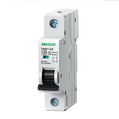 China MEKELEC Low Voltage Modular TMM1-63 Miniature Circuit Breaker MCB 10KA 10KA for sale