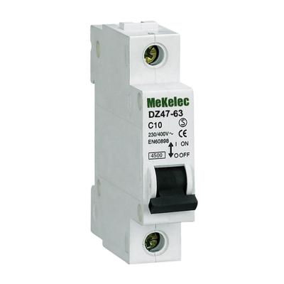 China MEKELEC Low Voltage Modular DZ47-63 4.5KA Miniature Circuit Breaker 4.5KA 4.5KA for sale