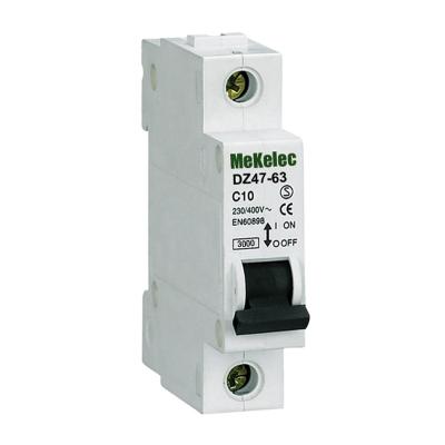 China MEKELEC Low Voltage Modular DZ47-63 3KA Miniature Circuit Breaker 3KA 3KA for sale